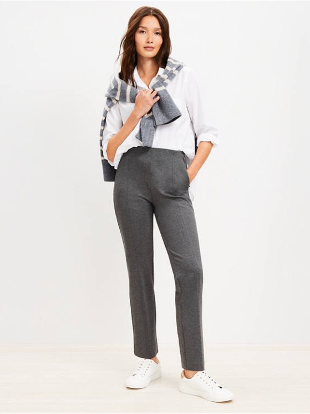 Heathered Ponte Straight Pants